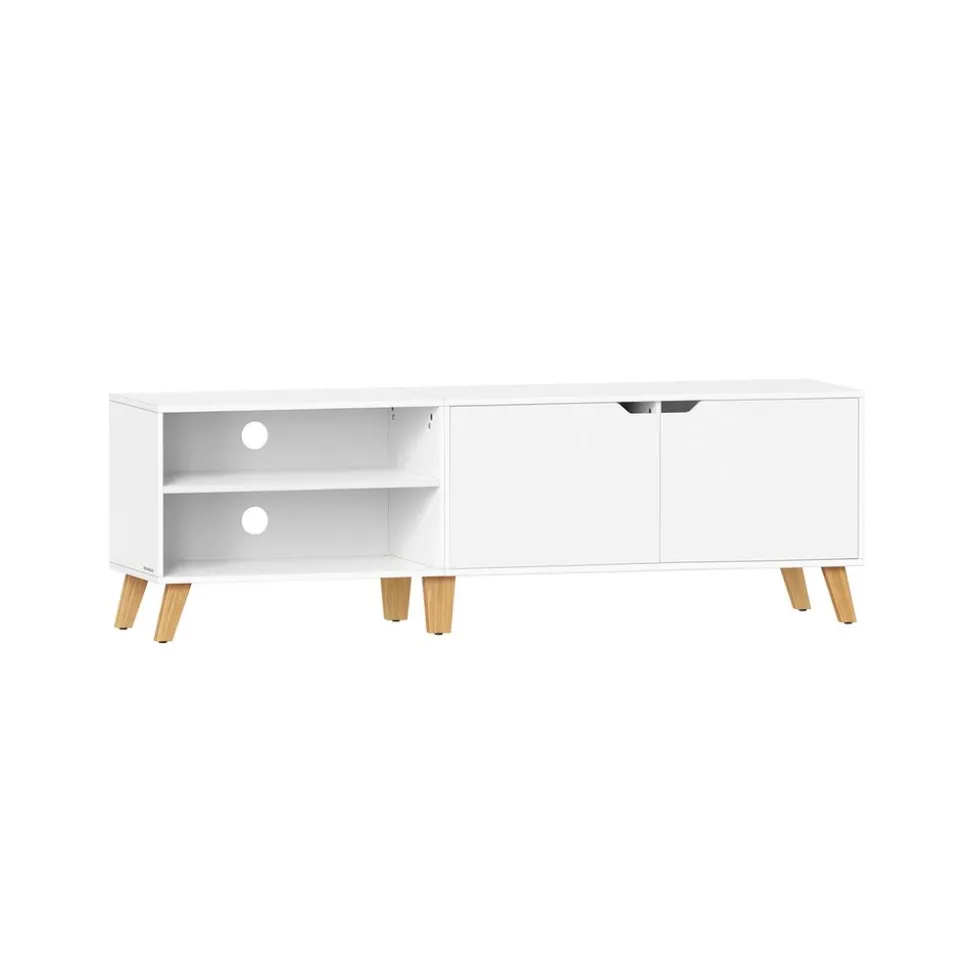 Meuble TV 2 portes avec étagères réglables longueur 160 cm