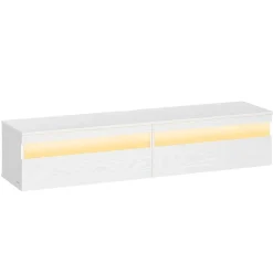 Meuble TV suspendu adapté à divers téléviseurs 147 x 35 x 30 cm noir boisé