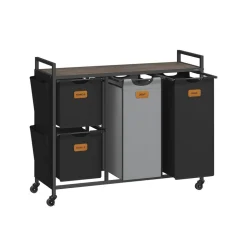Panier à linge 4 compartiments corbeille 150 L