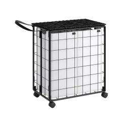 Panier à linge sale 110L noir d'encre et gris ardoise