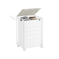 Panier à linge sale 110L noir d'encre et gris ardoise