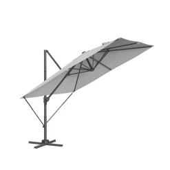 Parasol de jardin 270 x 270 cm inclinable gris tourterelle