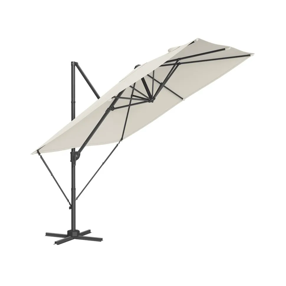 Parasol de jardin 270 x 270 cm inclinable gris tourterelle