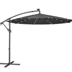 Parasol déporté avec LED Gris