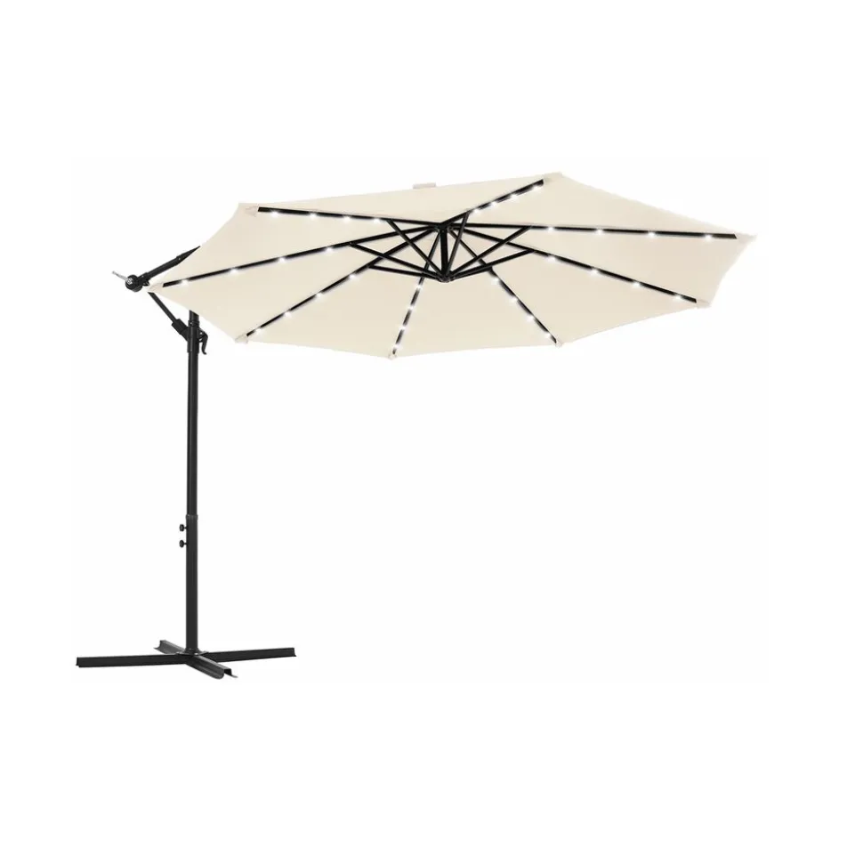Parasol LED Ø3 m beige