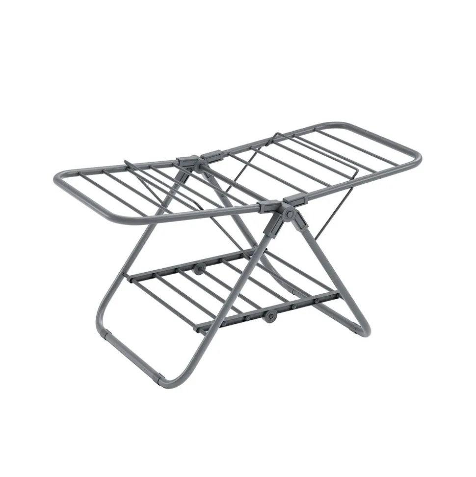 Petit étendoir à linge 44 x 101 x 54 cm en métal blanc nuage