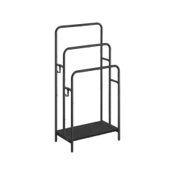 Porte serviette salle de bain blanc mat et beige naturel