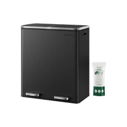 Poubelle 2 x 30L blanc cassé
