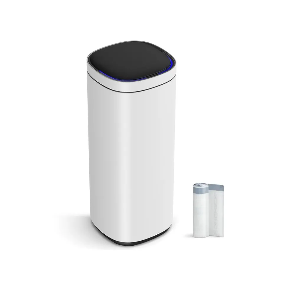 Poubelle avec détecteur de mouvement 50L blanc