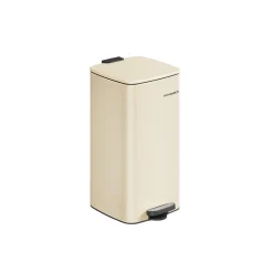 Poubelle de cuisine à pédale en acier 30 L blanc nuage