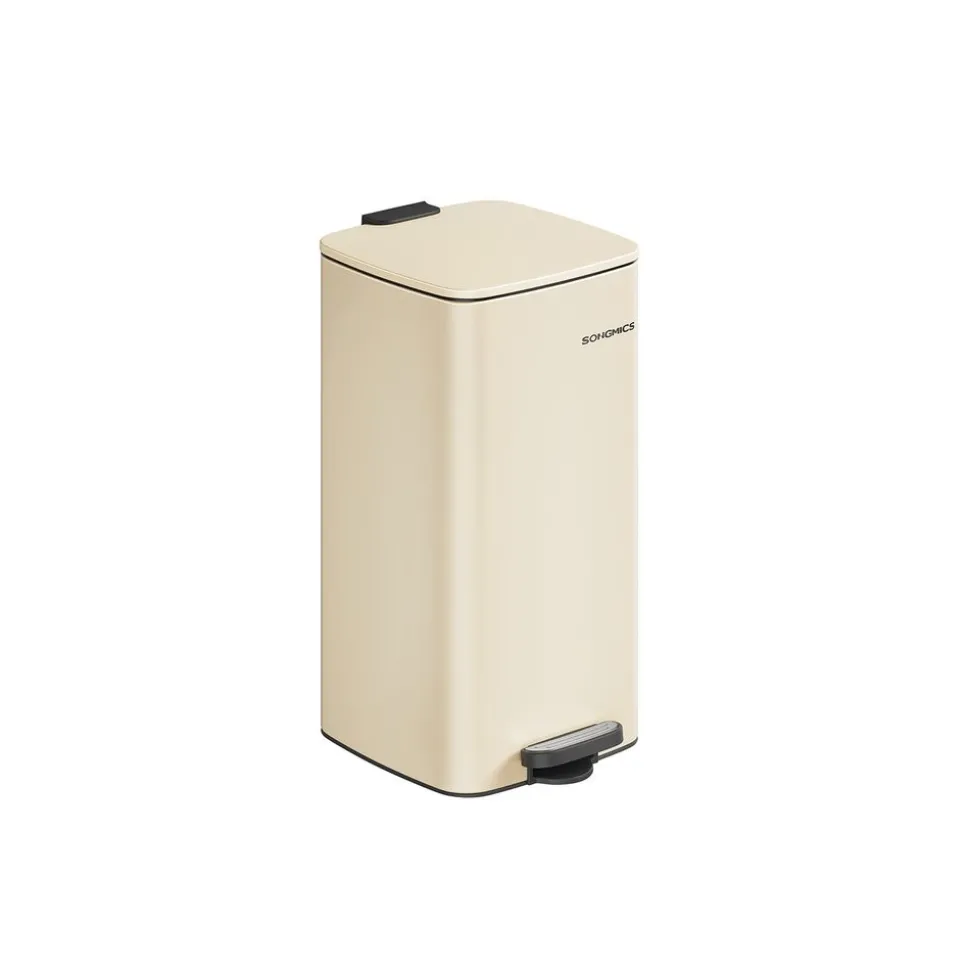 Poubelle de cuisine à pédale en acier 30 L blanc nuage