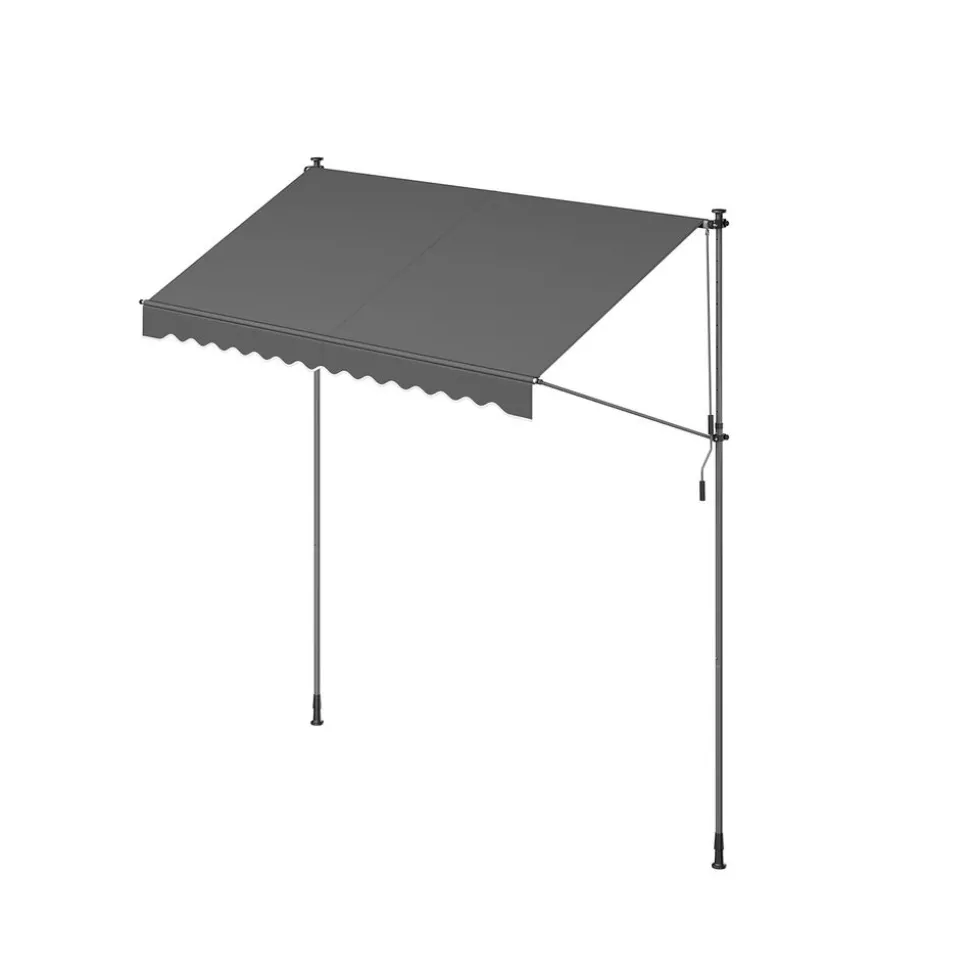 Store banne rétractable 350 x 120 cm avec manivelle gris anthracite