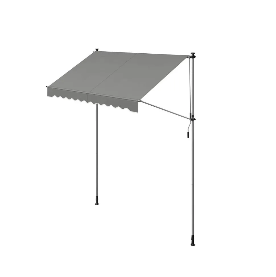 Store banne rétractable 350 x 120 cm avec manivelle gris anthracite