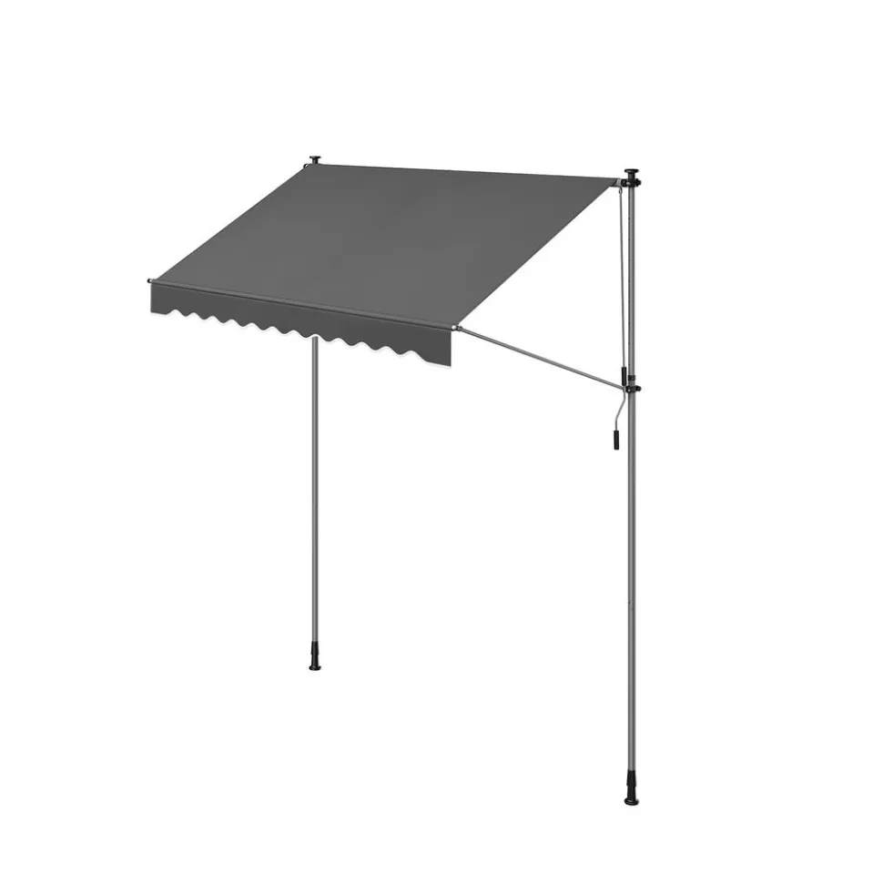 Store banne rétractable 350 x 120 cm avec manivelle gris anthracite