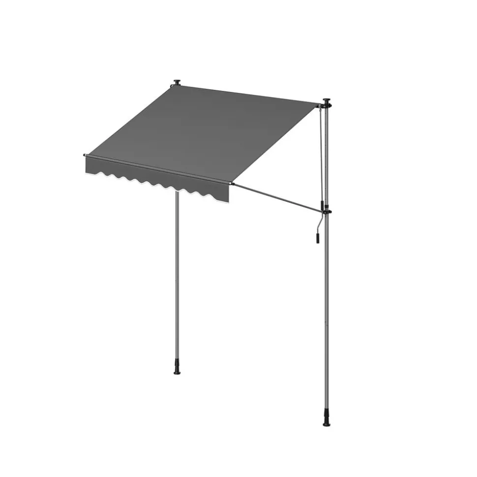 Store banne rétractable 350 x 120 cm avec manivelle gris anthracite
