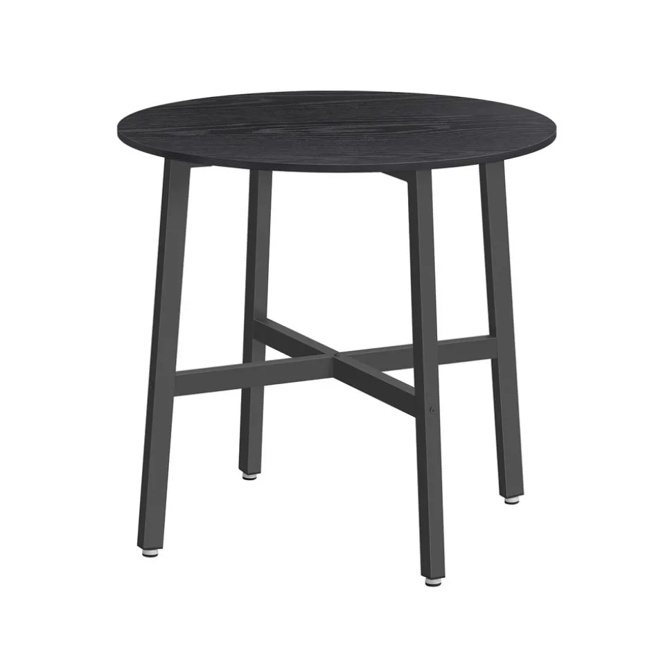 Table à manger marron rustique et noir