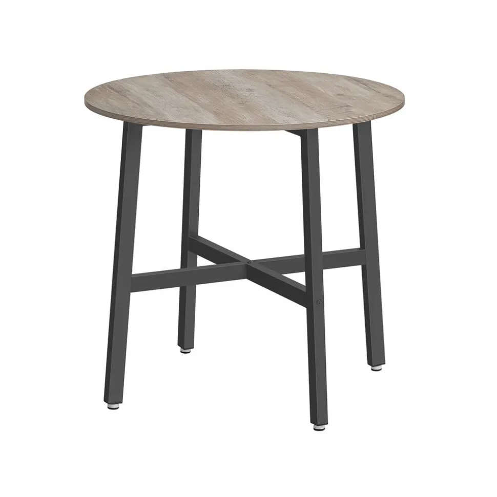 Table à manger marron rustique et noir