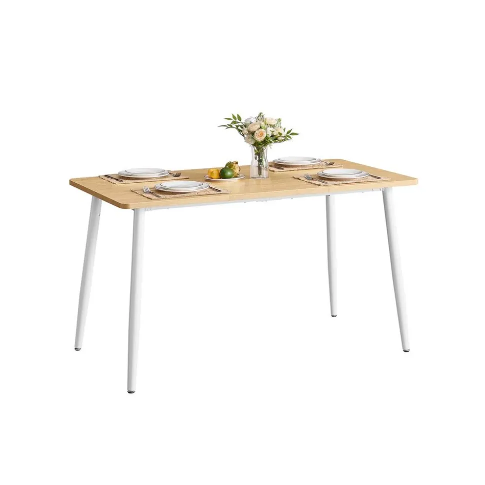 Table à manger pour 4-6 personnes 75 x 140 x 75 cm noyer naturel et noir d'encre