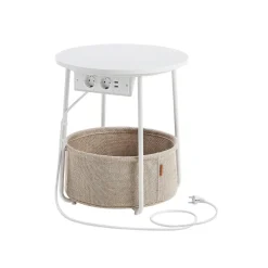 Table basse ronde avec panier noir boisé et turquoise foncé