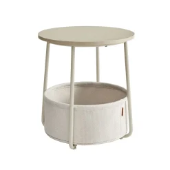 Table basse ronde avec panier noir boisé et turquoise foncé