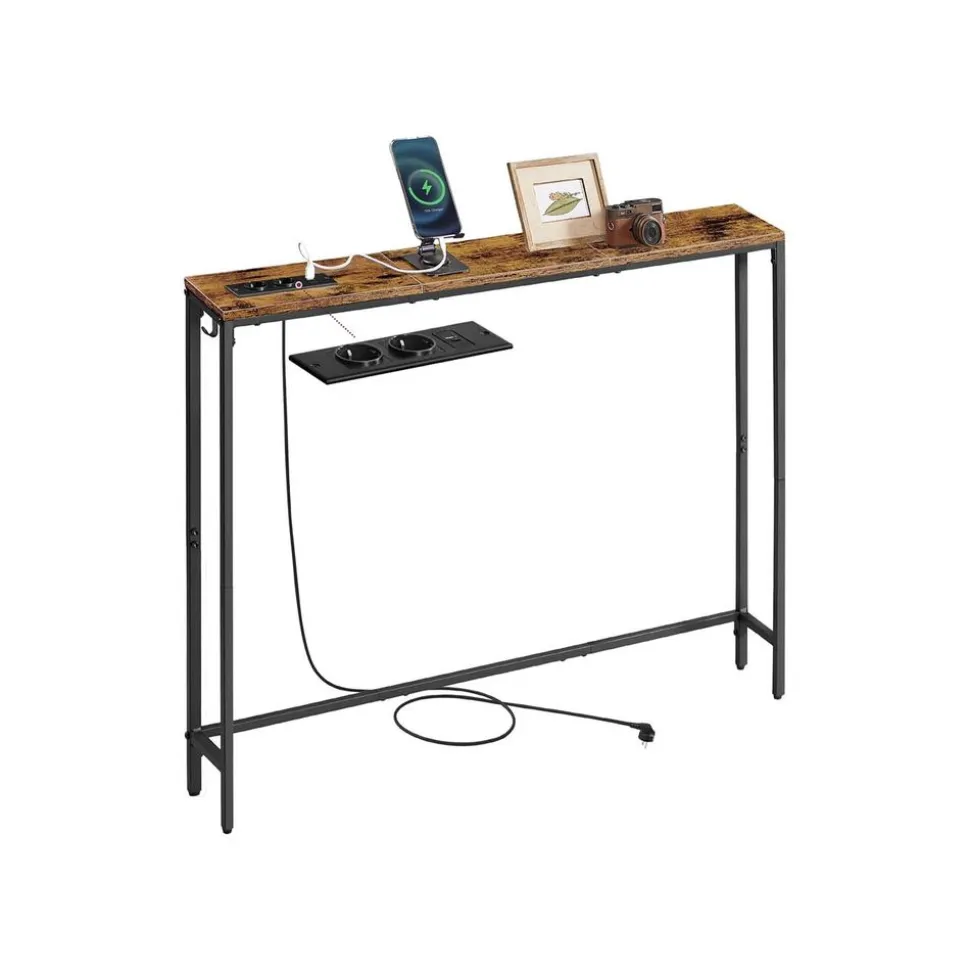Table console avec multiprise et crochet