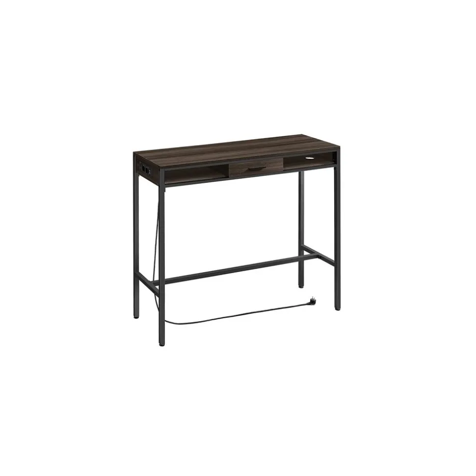 Table de bar 40 x 99,8 x 104,6 cm marron cendré