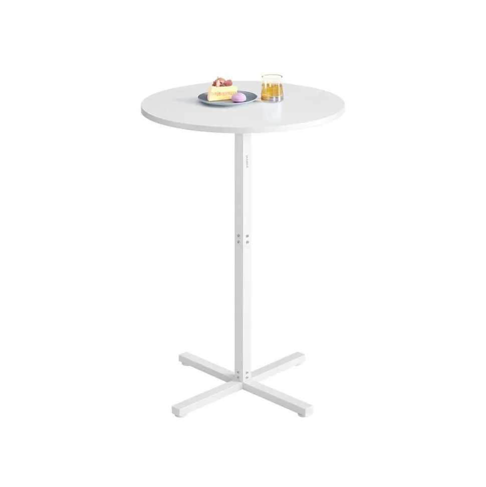 Table de bar haute cadre en métal 60 x 60 x 104,5 cm pour 2-3 personnes noir boisé