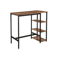 Table de bar industrielle avec étagères