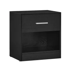Table de nuit beige naturel et blanc classique