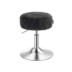 Tabouret de maquillage réglable en hauteur pivotant à 360° en PU coussin épais blanc crème