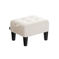 Tabouret en velours rose bonbon et noir d’encre