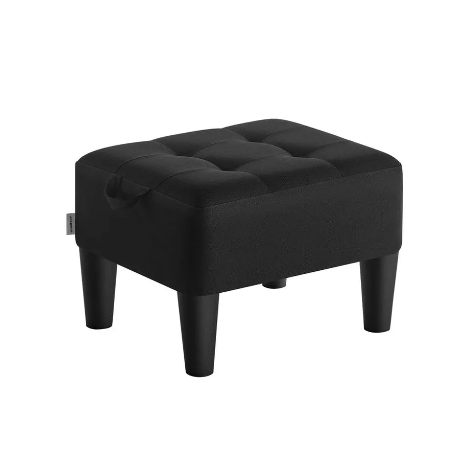 Tabouret en velours rose bonbon et noir d’encre