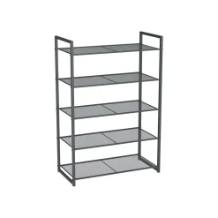Étagère à chaussures 5 niveaux gris