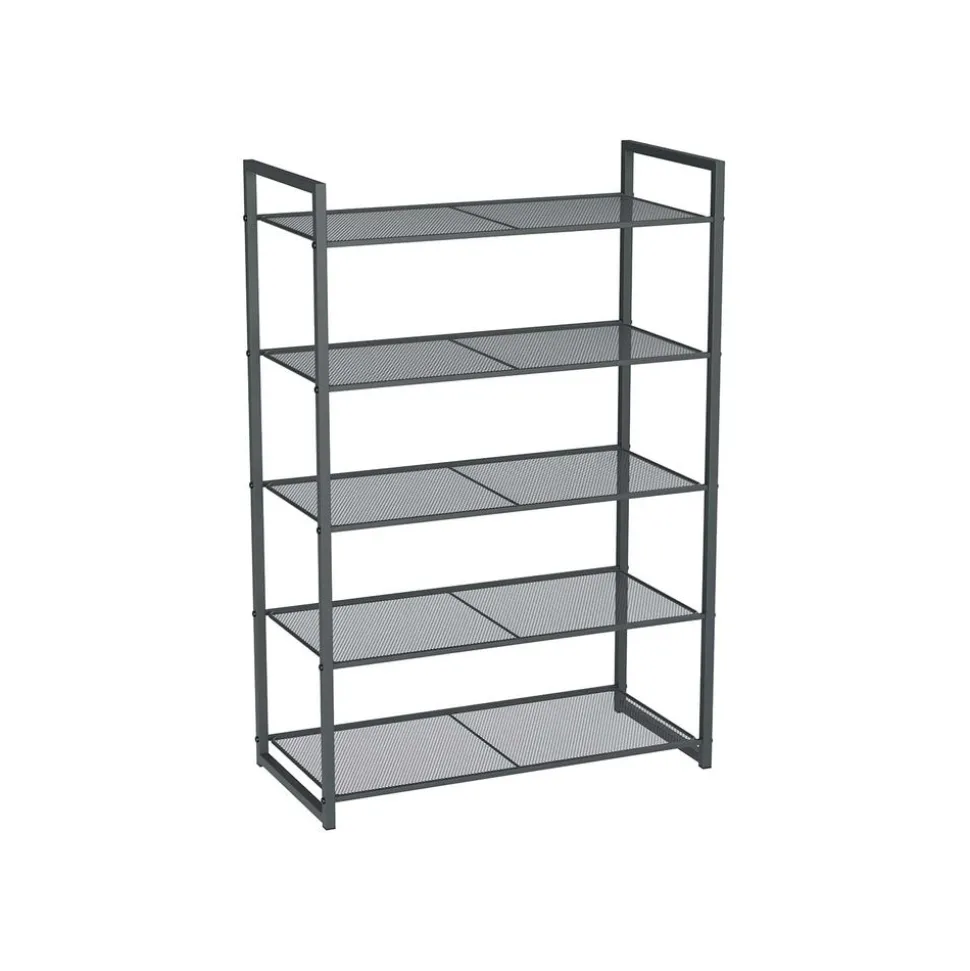 Étagère à chaussures 5 niveaux gris