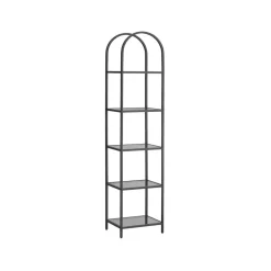 Étagère 5 niveaux doré et transparent