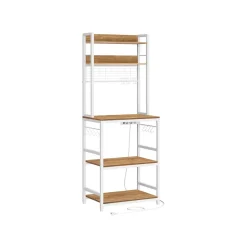 Étagère de cuisine avec multiprise grège noir