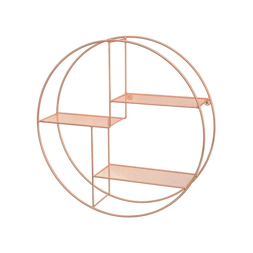 Étagère murale ronde rose gold