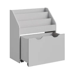 Étagère pour jouets 3 compartiments 1 boîte gris tourterelle