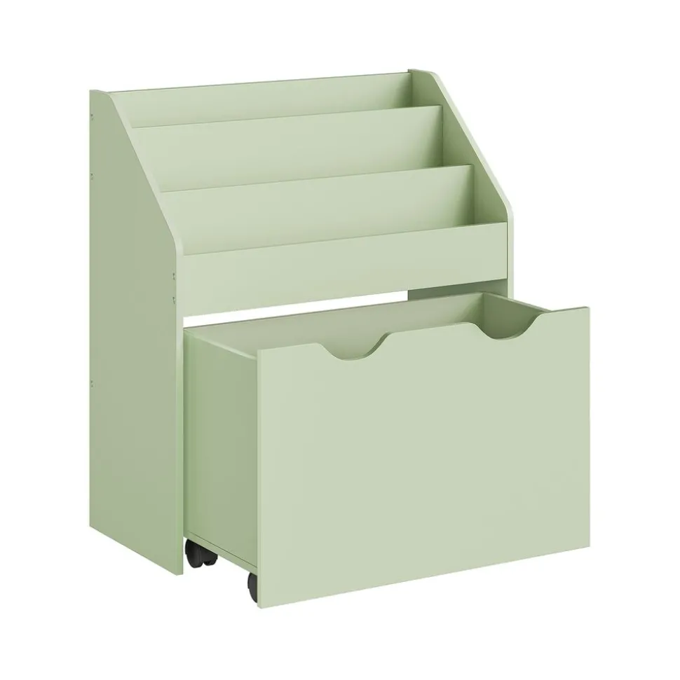 Étagère pour jouets 3 compartiments 1 boîte gris tourterelle