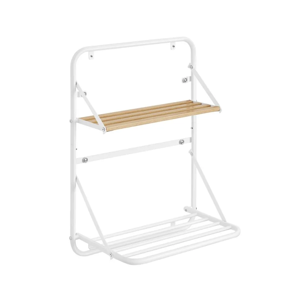 Étendoir à linge avec étagère blanc nuage