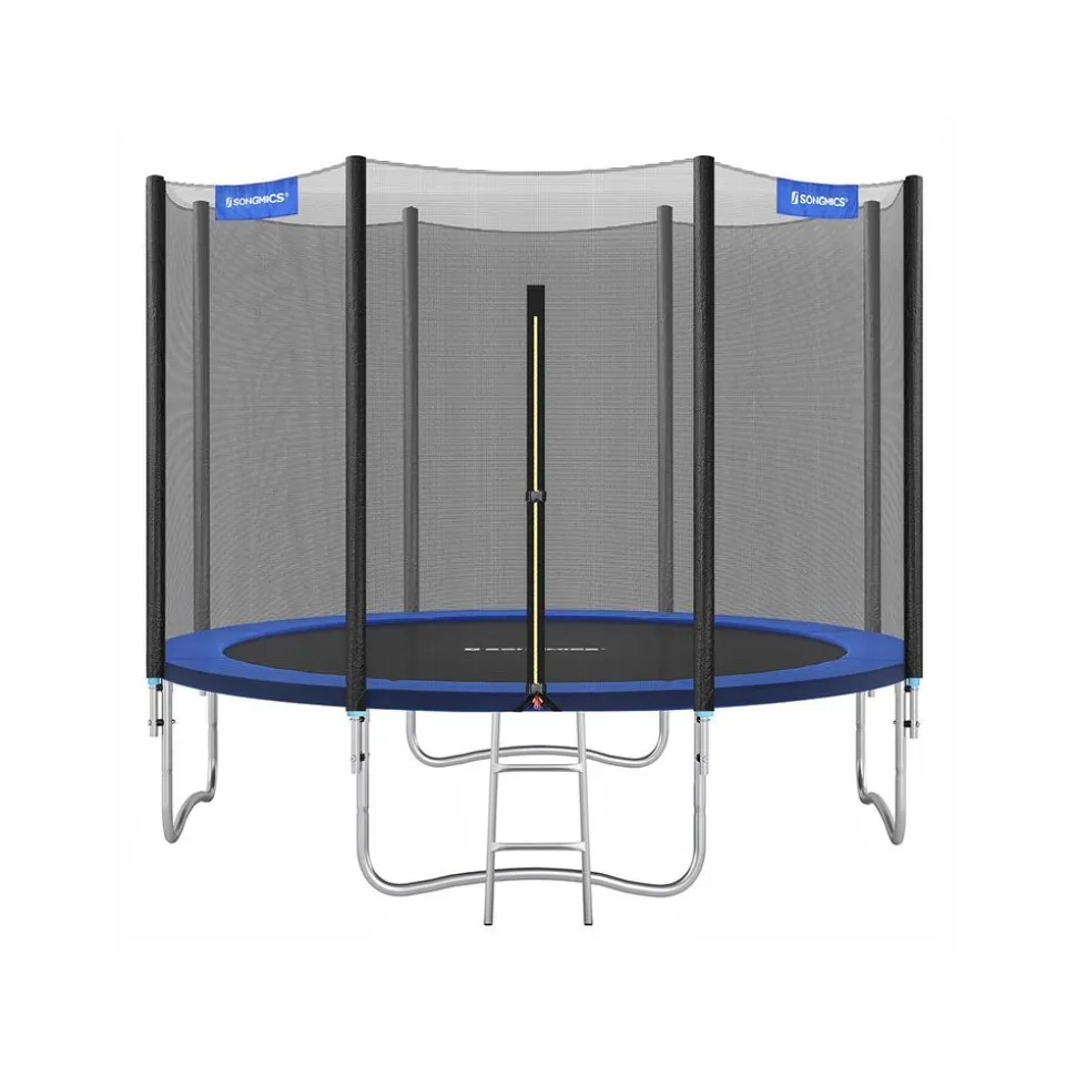 Trampoline Ø305 cm bleu avec filet de protection et échelle