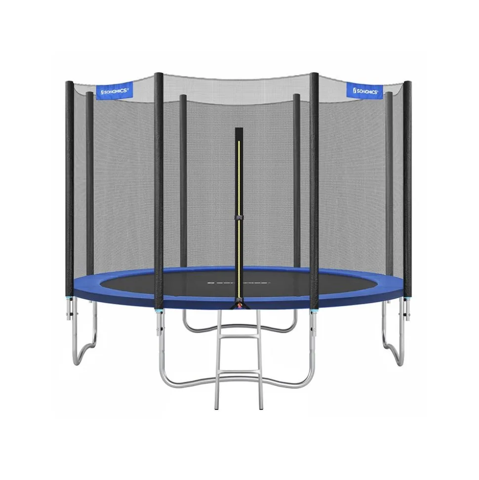 Trampoline Ø305 cm bleu avec filet de protection et échelle