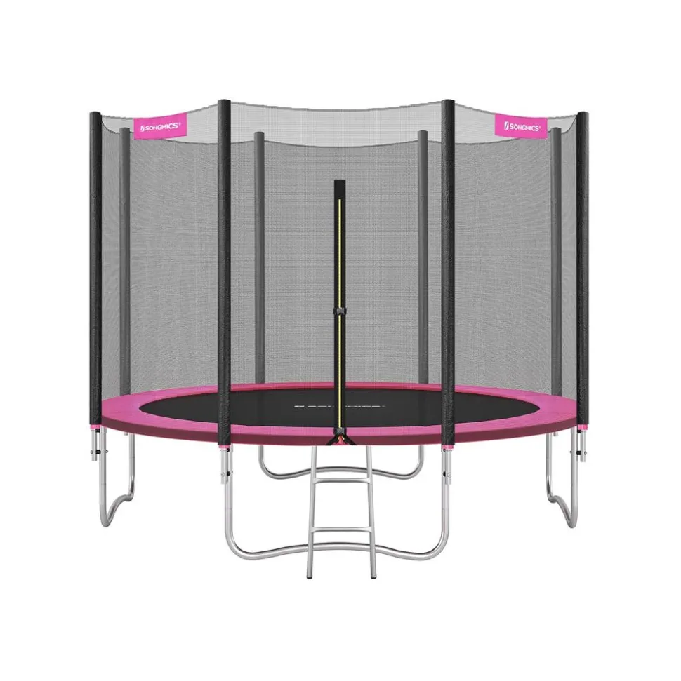 Trampoline Ø305 cm bleu avec filet de protection et échelle
