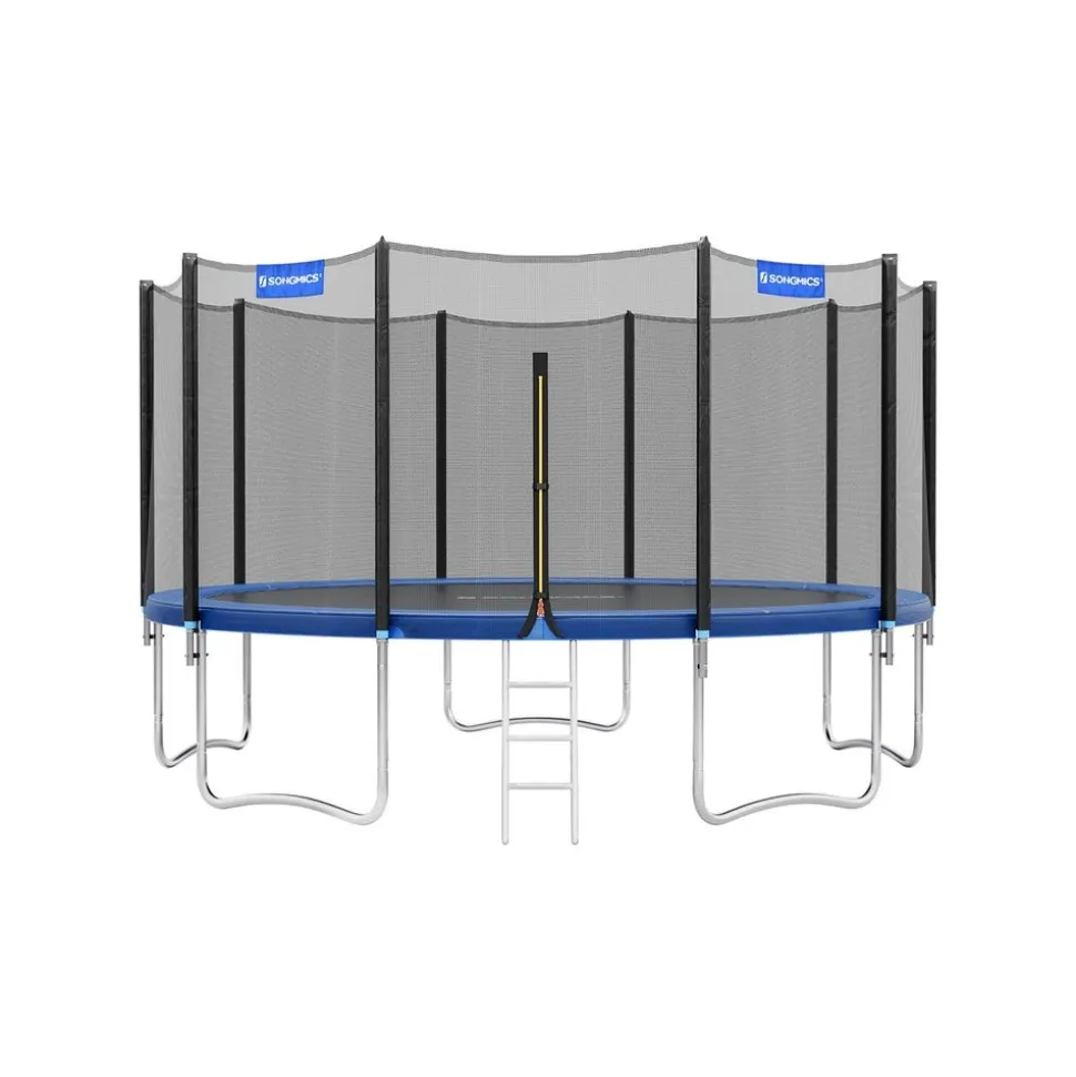 Trampoline Ø305 cm bleu avec filet de protection et échelle