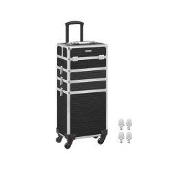 Valise de maquillage professionnel 4-en-1 noir