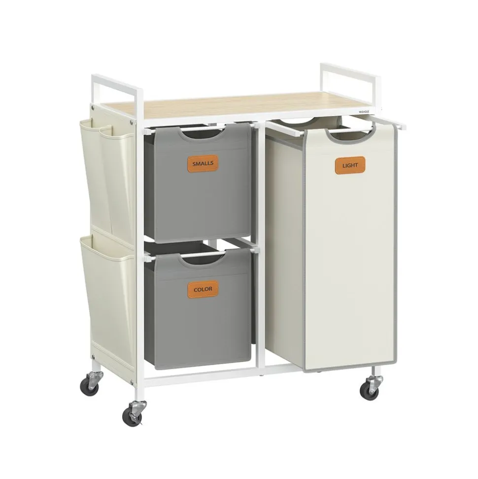 VASAGLE Panier à Linge 3 Compartiments 100 L